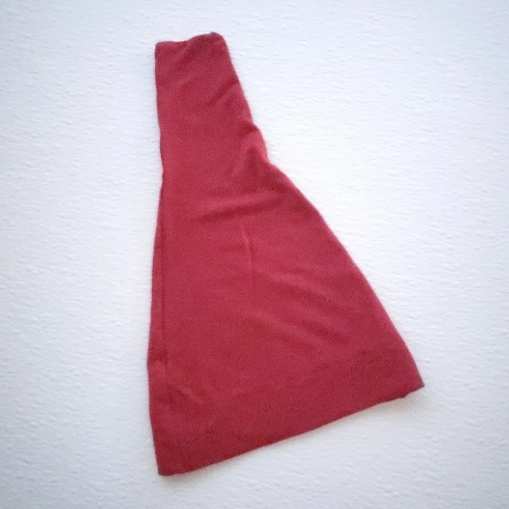joss + j 2 Piece Knotted Sleeping Gown & Hat Set Maroon Solid Baby 0-3 Months